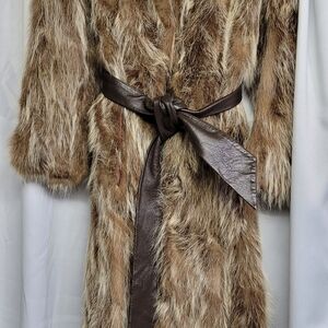 Vntage Winter Long Fotted Fur Coat S